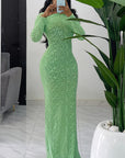 Classic Long Sleeve Velvet Dress for Women