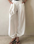 Casual Loose Fit Solid Color Tapered Pants