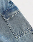 Y2K Style Bow Tie Denim Straight Leg Pants