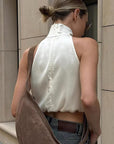 Chic Satin Halter Top for Women