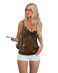 Sexy Lace Satin Camisole Top for Summer