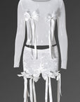 3D Butterfly Print Loose Top and Shorts Set