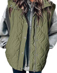 Fashionable Casual Sleeveless Cotton Vest with Zipper