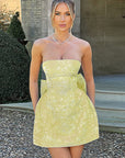 Summer Fashionable Strapless Mini Dress with Bow