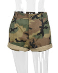 Summer Casual Camouflage Zipper Shorts for Women