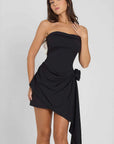 Stylish Floral Decorated Backless Dress