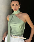 Stylish Asymmetric Neck Sleeveless Top for Women