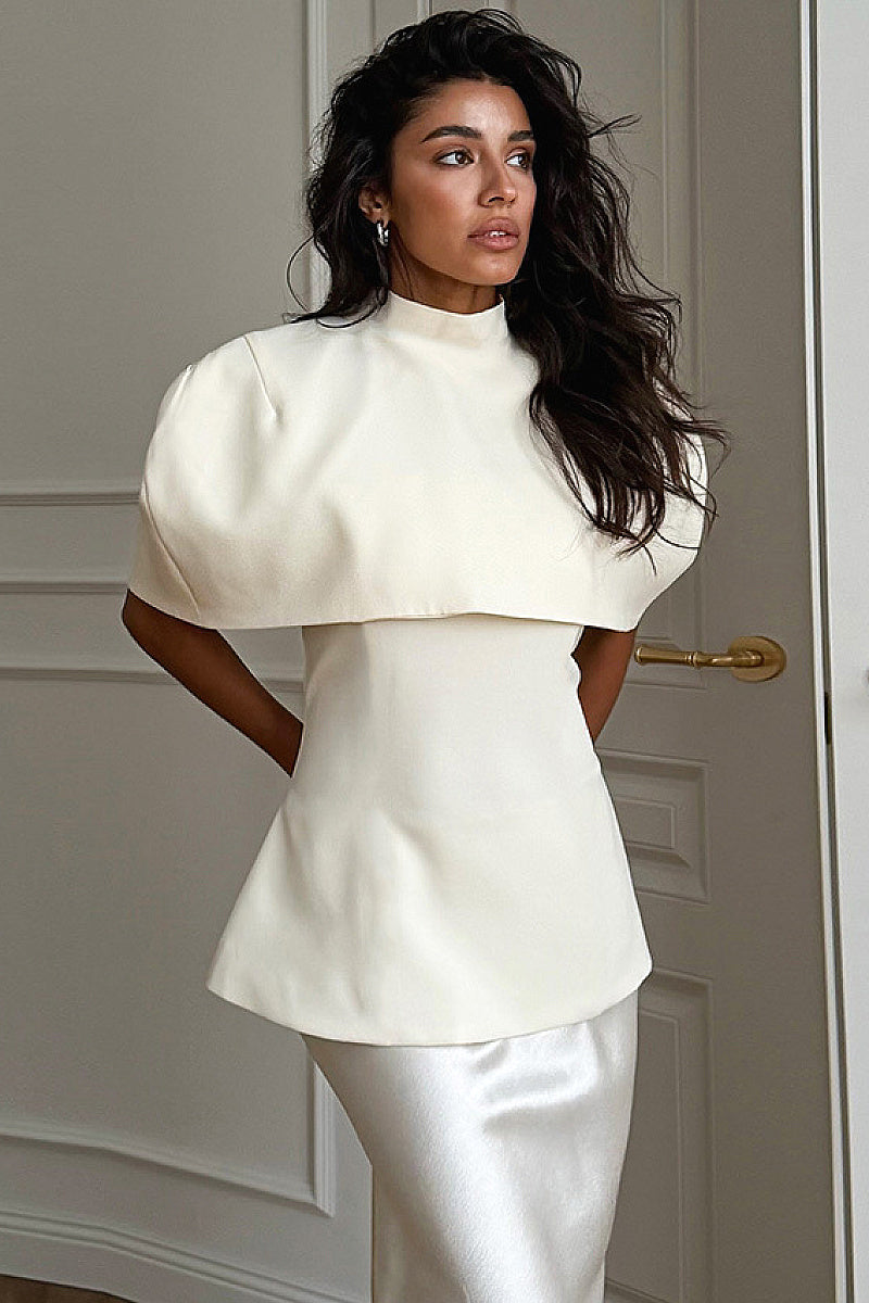 Elegant Chic Shawl Jacket Two-Piece Set