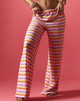 Trendy Color Block Wide Leg Pants for Women