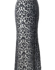 Leopard Print Sequin Layered Skirt for Women