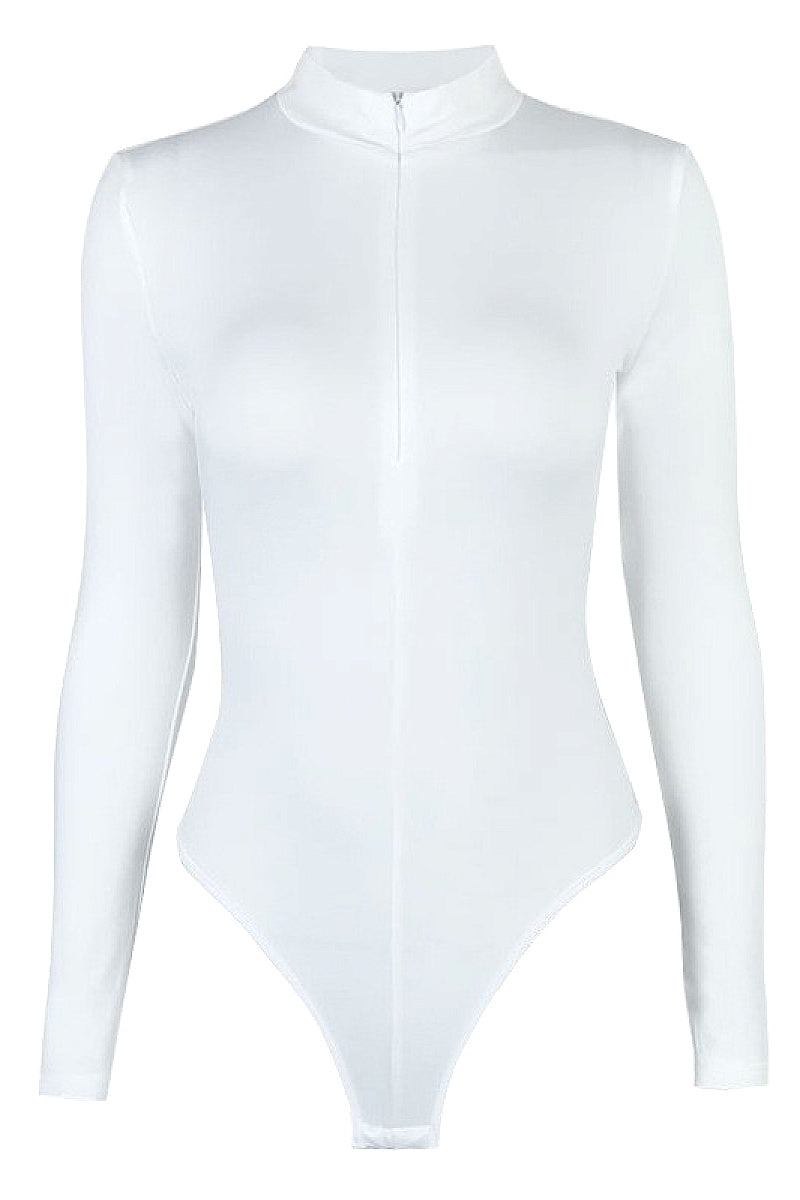 Spring Women's Sexy Slim Fit Zipper Bodysuit