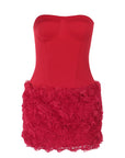 Spring New Short Dress with Floral Texture