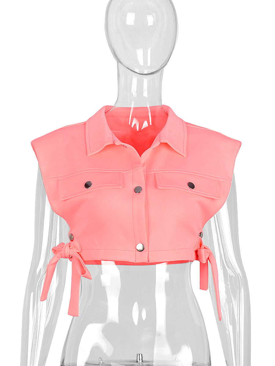 Trendy Women's Casual Vest with Button Closure