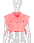 Trendy Women's Casual Vest with Button Closure