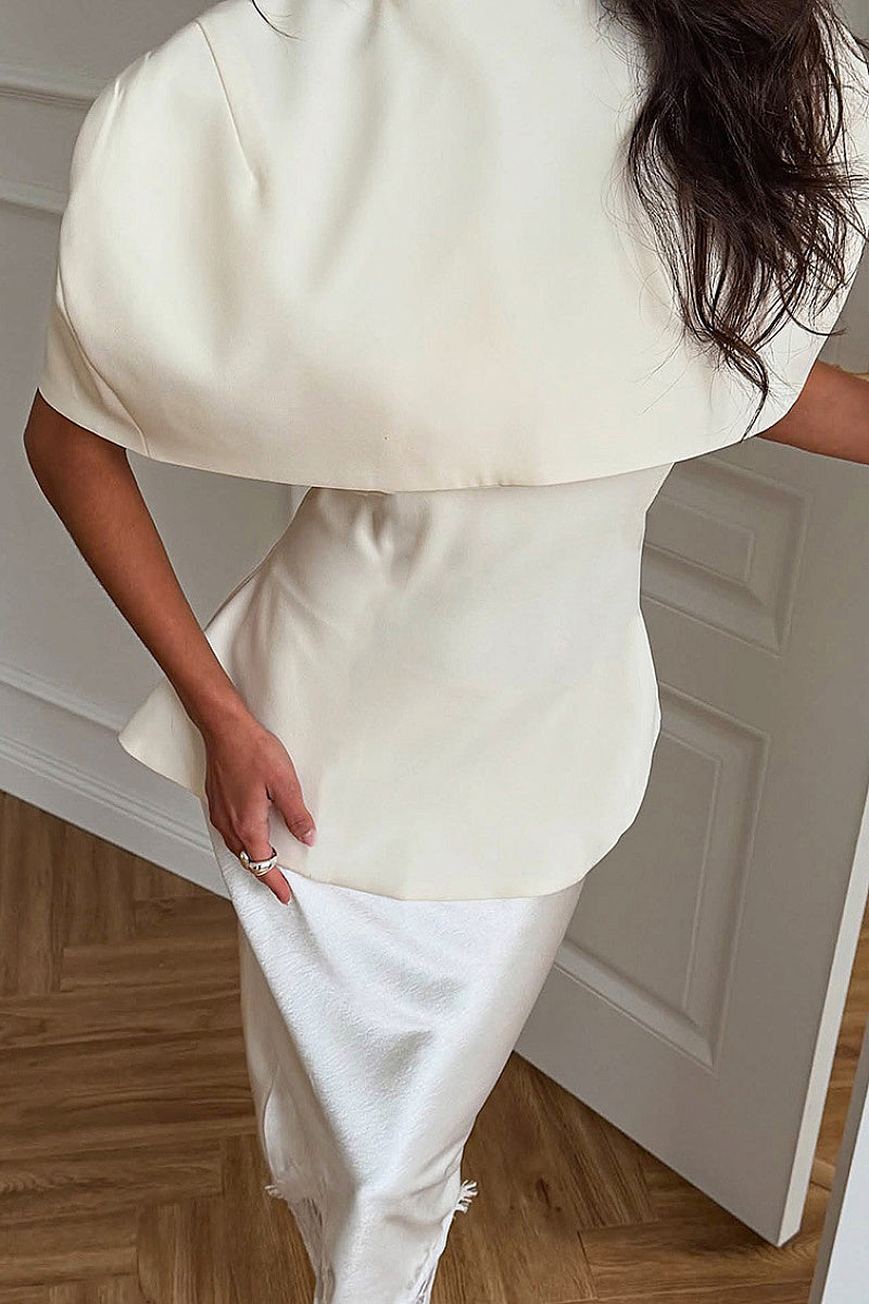 Elegant Chic Shawl Jacket Two-Piece Set