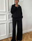 Fashionable Pink Sweatshirt and Pants Set for Women