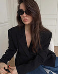 Retro Black Blazer for Women