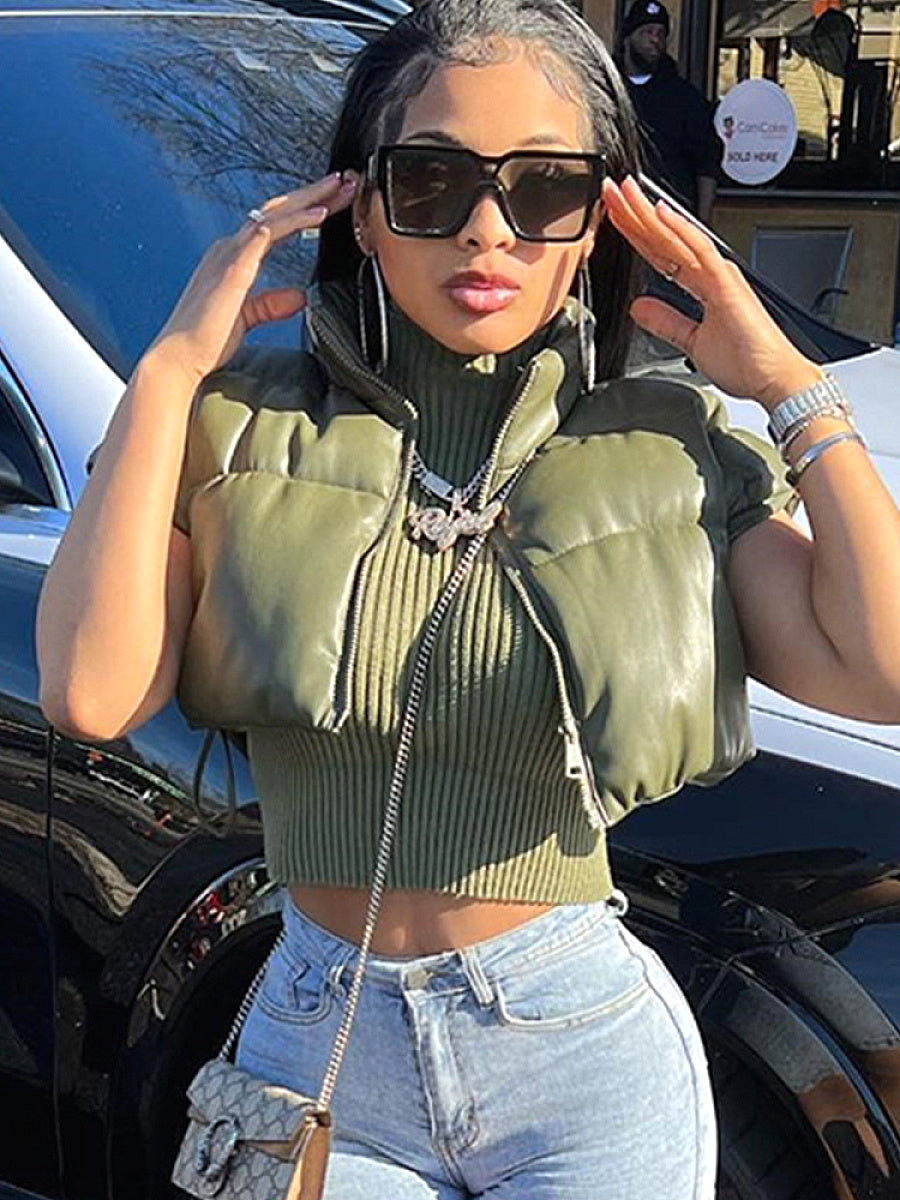 Stylish Autumn Winter Women's Vest with Zipper