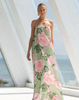 Elegant Strapless A-Line Dress with Back Cutout