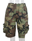 Summer Casual Loose Camouflage Pocket Shorts