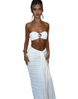 Chic Striped Crop Top and Skirt Set for Women
