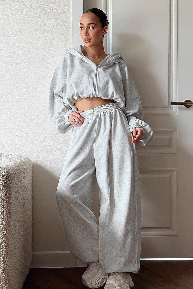 Casual Pink Hoodie Set for Women