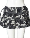 Sexy Camouflage Pleated Mini Skirt for Women