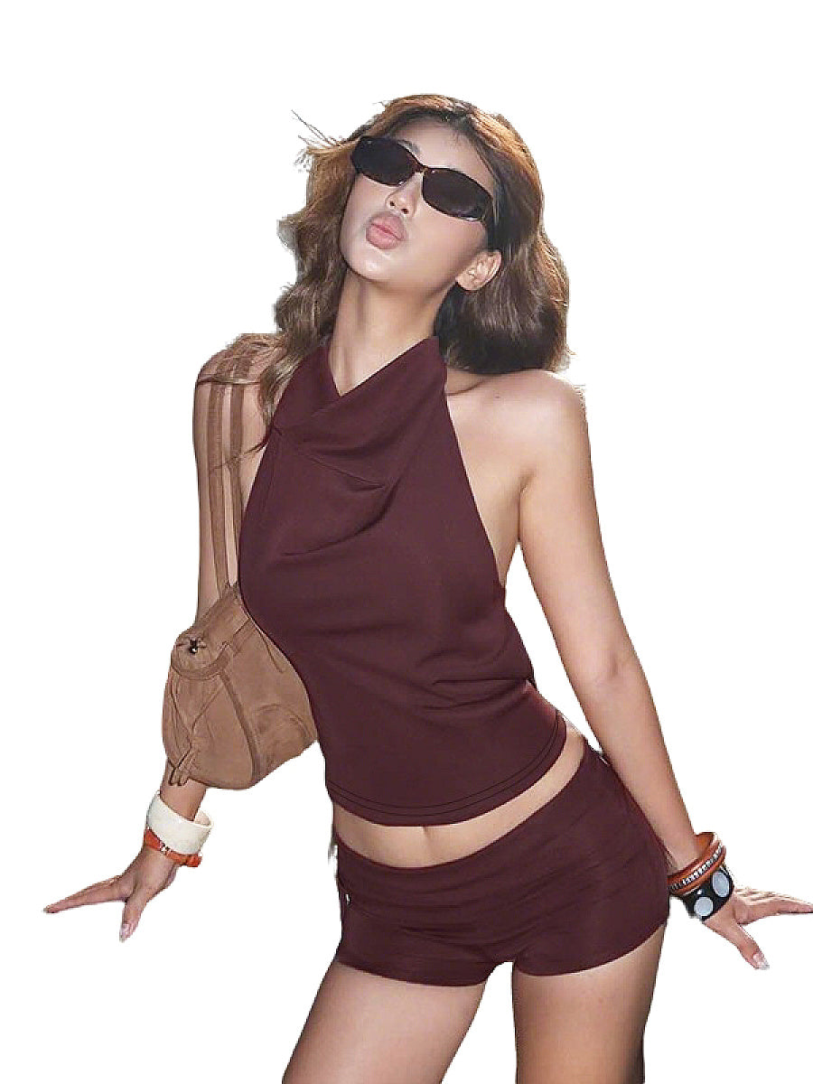 Sexy Backless Halter Top for Street Style