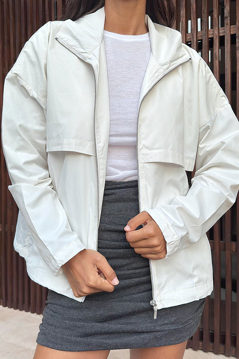 Stylish Stand Collar Windbreaker Jacket for Autumn