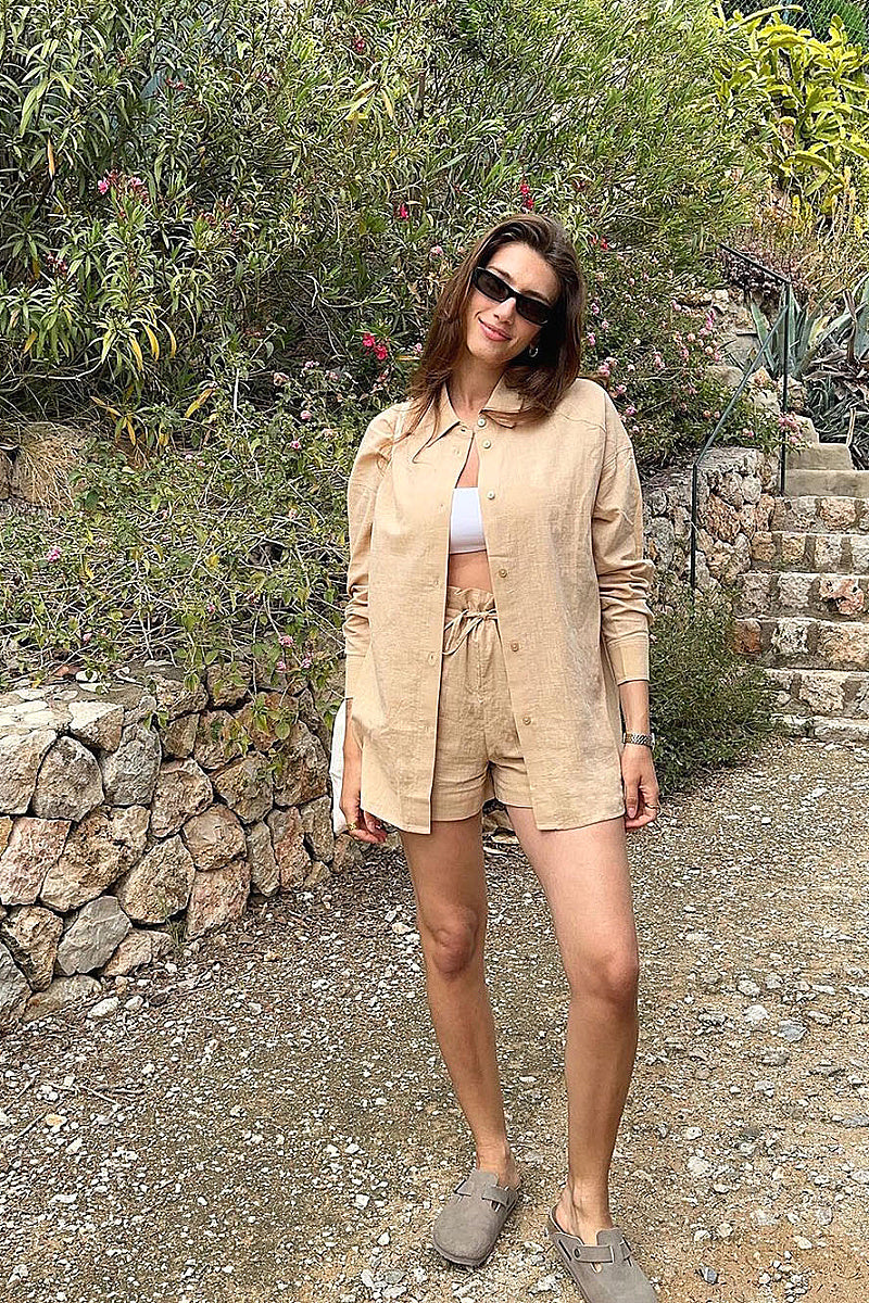 Autumn New Women's Long Sleeve Top and Shorts Set