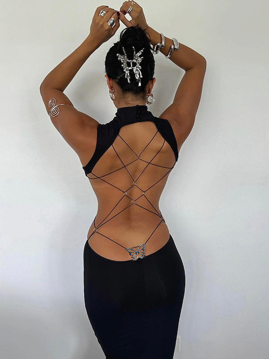 Sexy Backless Bowknot Dress for Women