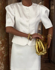 Chic Commuter Two-Piece Shirt and Skirt Set