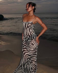 Summer Zebra Print Backless Bodycon Dress