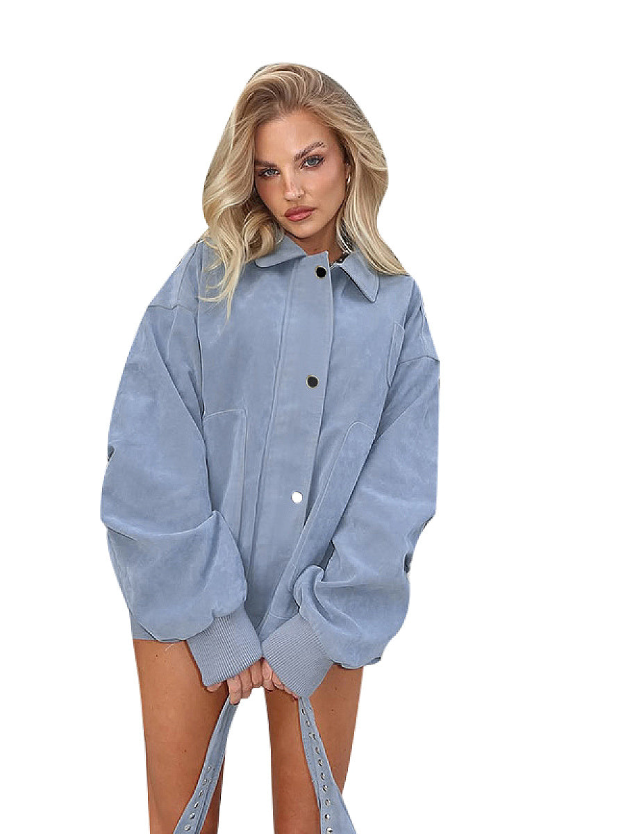 Casual Loose Long Sleeve Polo Jacket