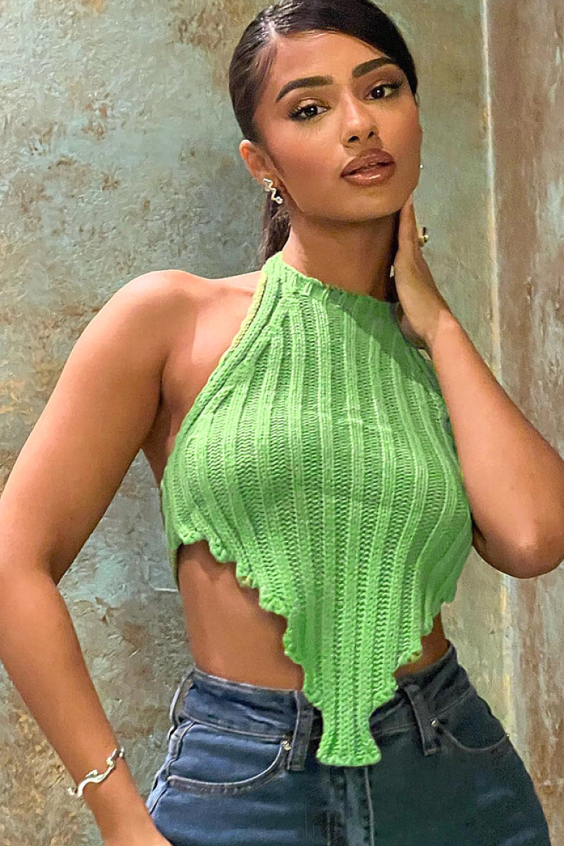 Trendy Hollow Out Crop Top for Women