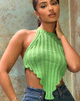 Trendy Hollow Out Crop Top for Women