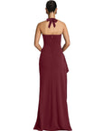 Chic Halter Neck A-Line Dress with Ruffle Hem