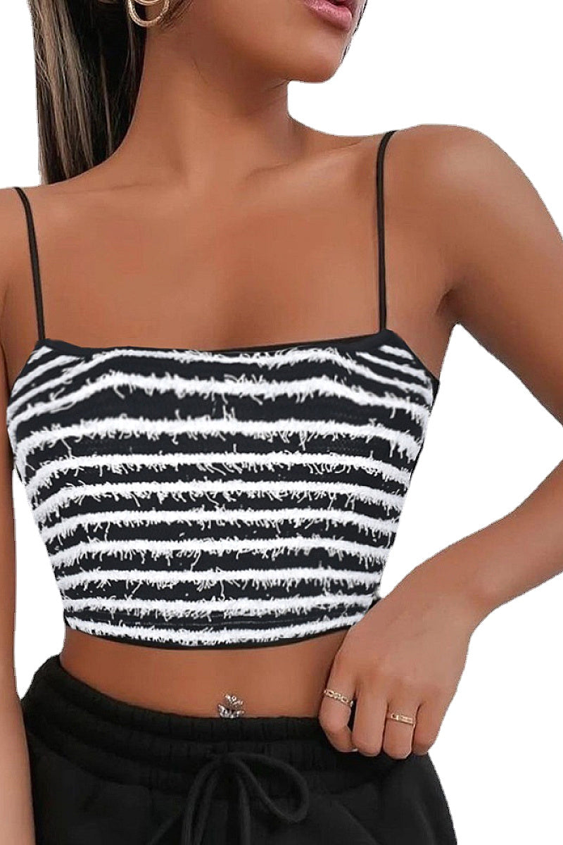 Stylish Color Block Crop Top and Skirt Set