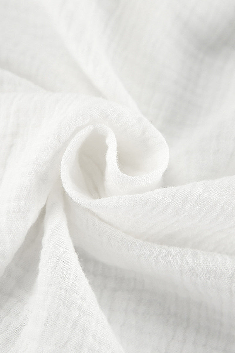 Minimalist Cotton Lantern Sleeve Casual Shirt
