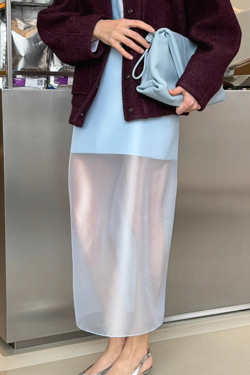 Summer High Waist Sheer Maxi Skirt for Women