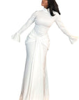 Elegant Long Sleeve Dress with Tie Detail
