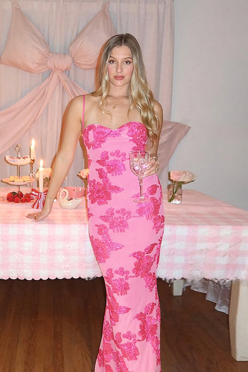 Elegant Floral Print Maxi Dress