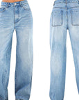 Loose Fit High Waist Wide Leg Jeans for Women