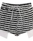 High-Waisted Striped Drawstring Shorts for Women