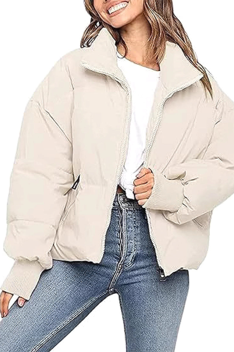 Loose Fit Warm Short Down Jacket for Women