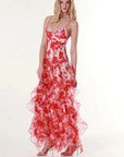 2026 New Women's Chiffon Floral Evening Dress