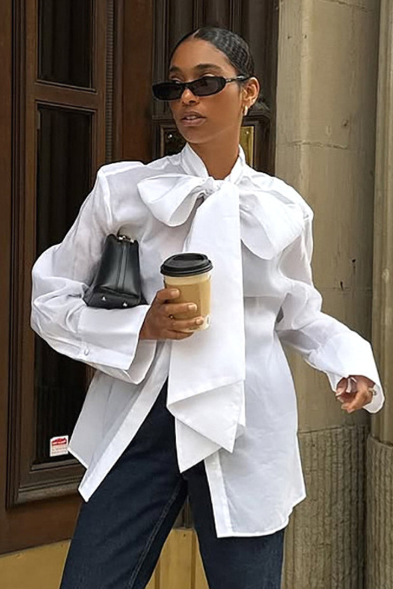 Elegant Bow Tie Shirt for Women