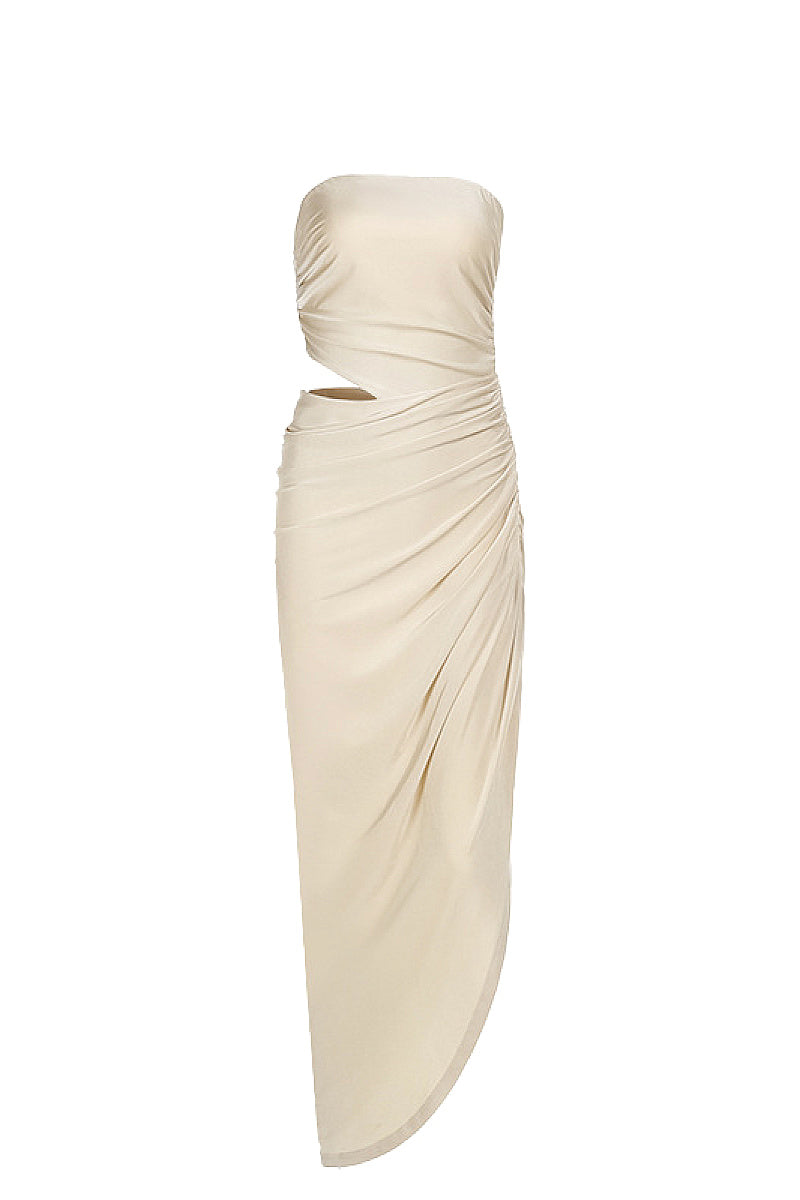 Elegant Strapless Long Dress for Spring