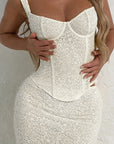 Summer Lace Waist-Defined Corset Top