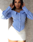 Stylish Long Sleeve Off Shoulder Shirt for Women